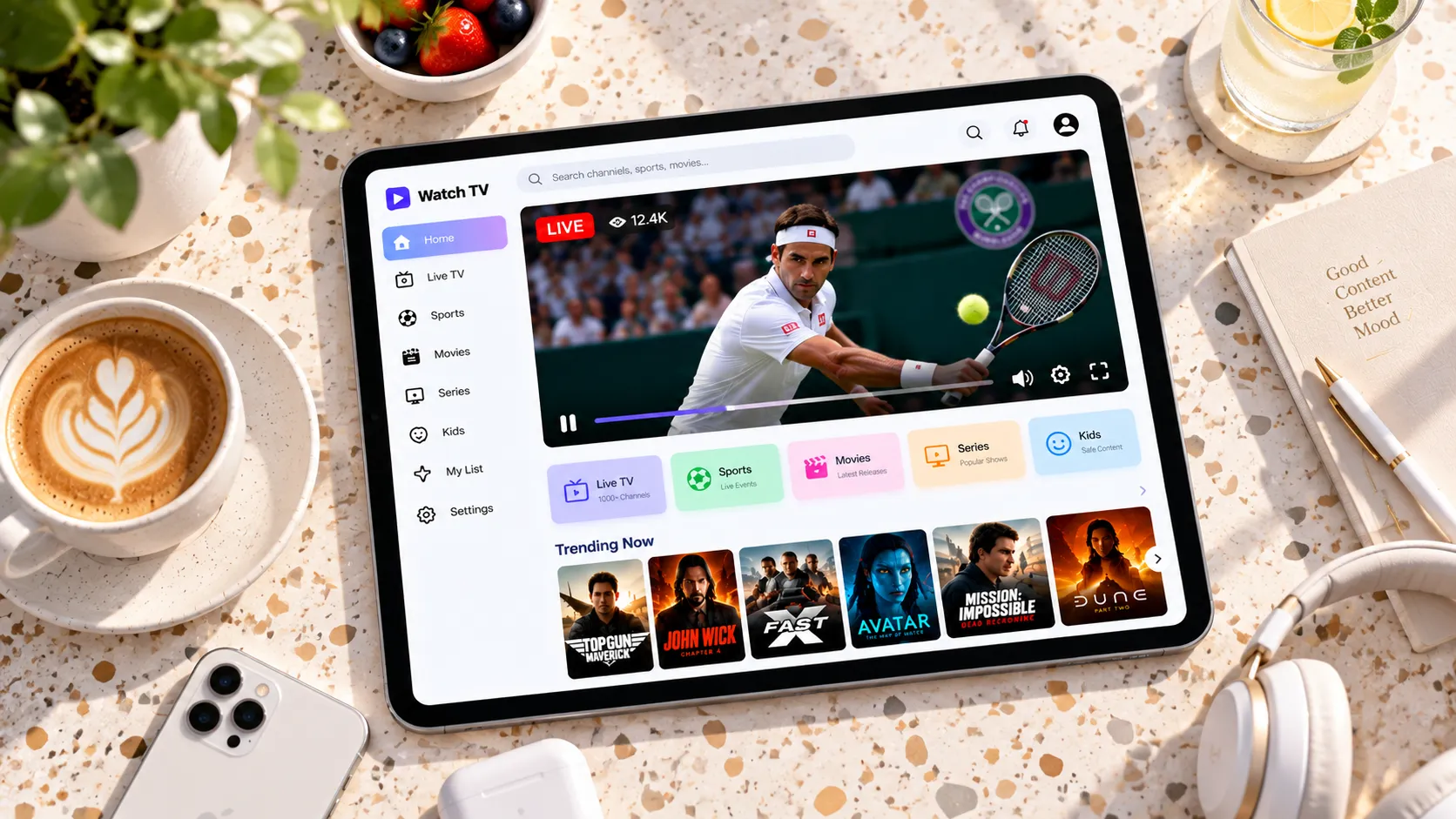 Amazon Fire TV Stick 4K Max mit DAZN und Sky Sport App auf einem Fernseher